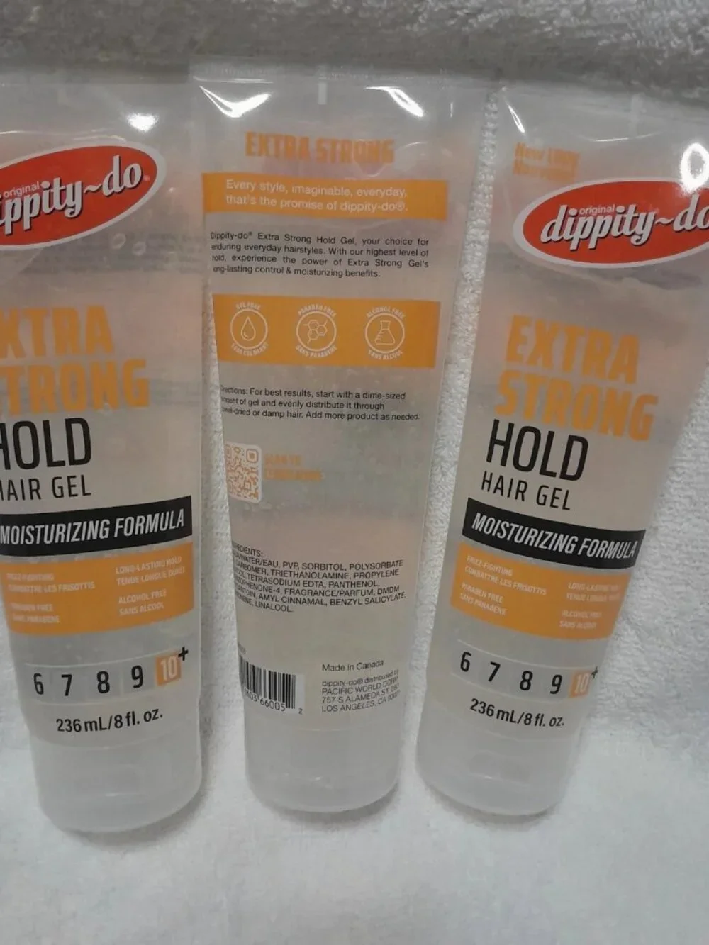 Original DIPPITY-DO Extra Strong Hold Hair Gel, 10+,Moisturizing Formula (3X)